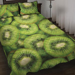 Kiwi Slices Print Quilt Bed Set