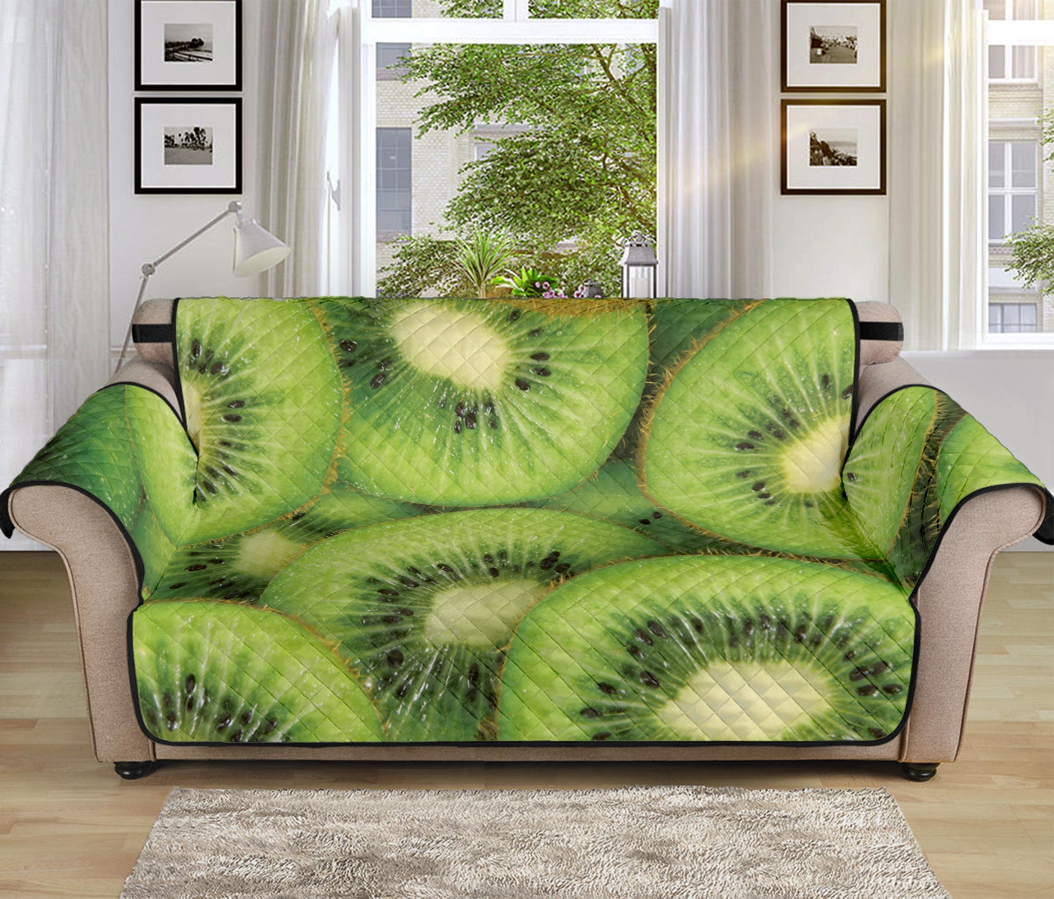 Kiwi Slices Print Sofa Protector