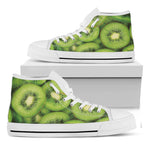 Kiwi Slices Print White High Top Shoes
