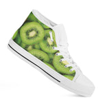 Kiwi Slices Print White High Top Shoes