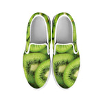 Kiwi Slices Print White Slip On Shoes