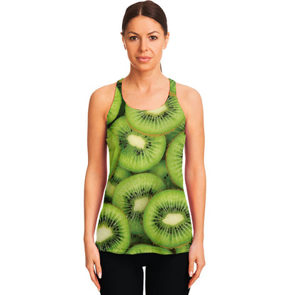 Kiwi Slices Print Women's Racerback Tank Top