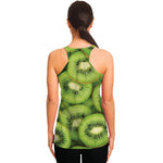 Kiwi Slices Print Women's Racerback Tank Top