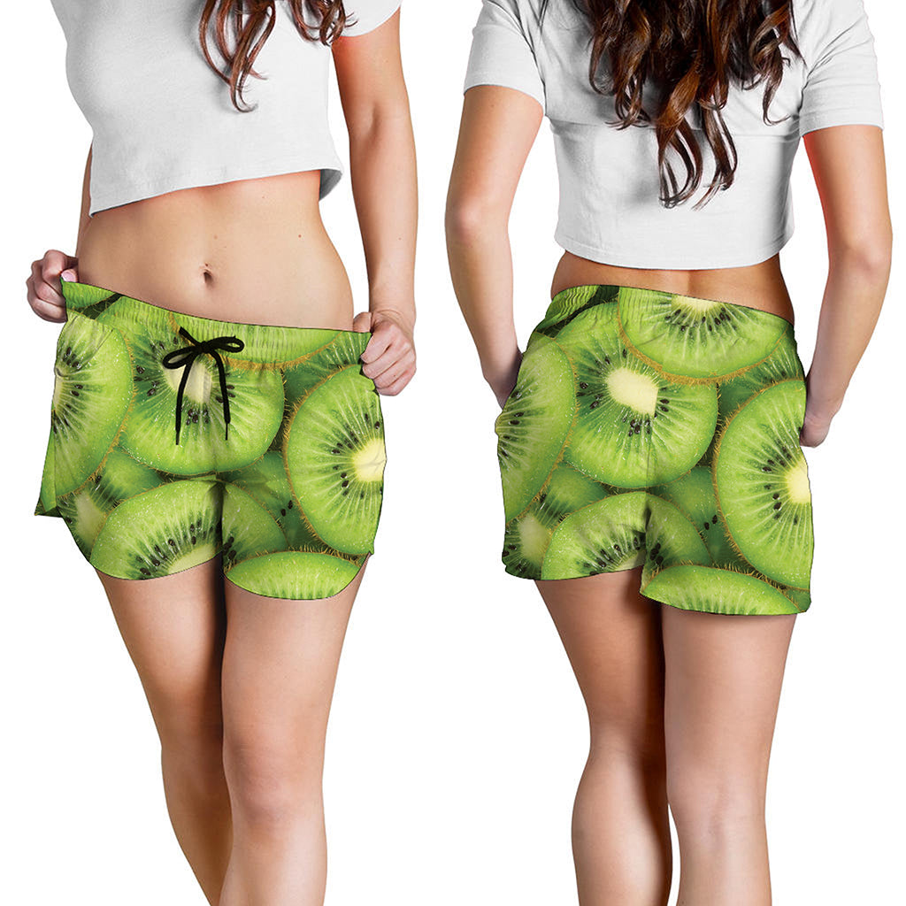 Kiwi Slices Print Women's Shorts