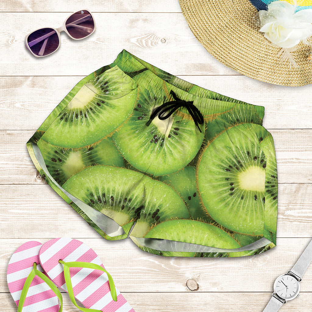 Kiwi Slices Print Women's Shorts
