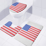 Knitted American Flag Print 3 Piece Bath Mat Set