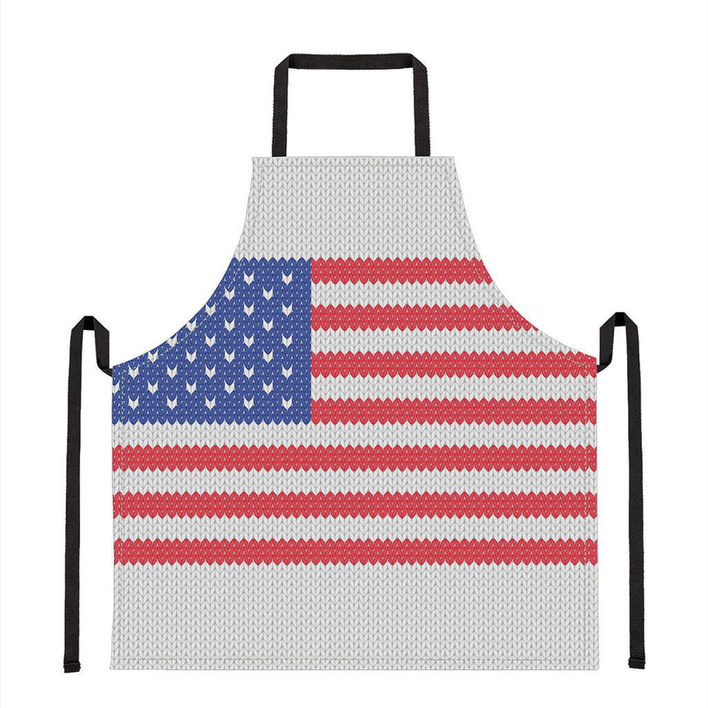 Knitted American Flag Print Apron