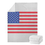 Knitted American Flag Print Blanket