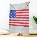 Knitted American Flag Print Blanket