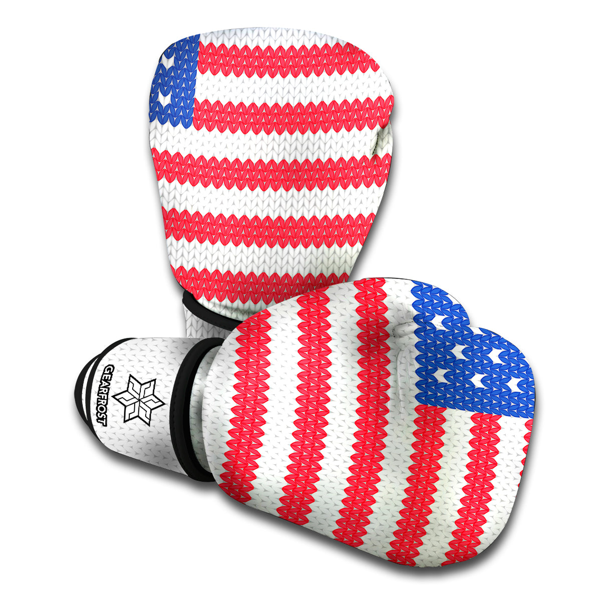 Knitted American Flag Print Boxing Gloves
