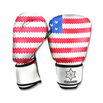 Knitted American Flag Print Boxing Gloves