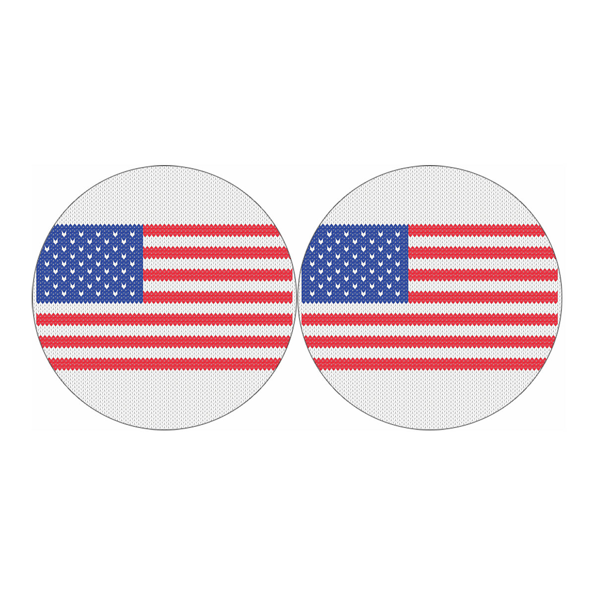 Knitted American Flag Print Car Coasters