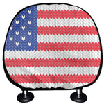 Knitted American Flag Print Car Headrest Covers