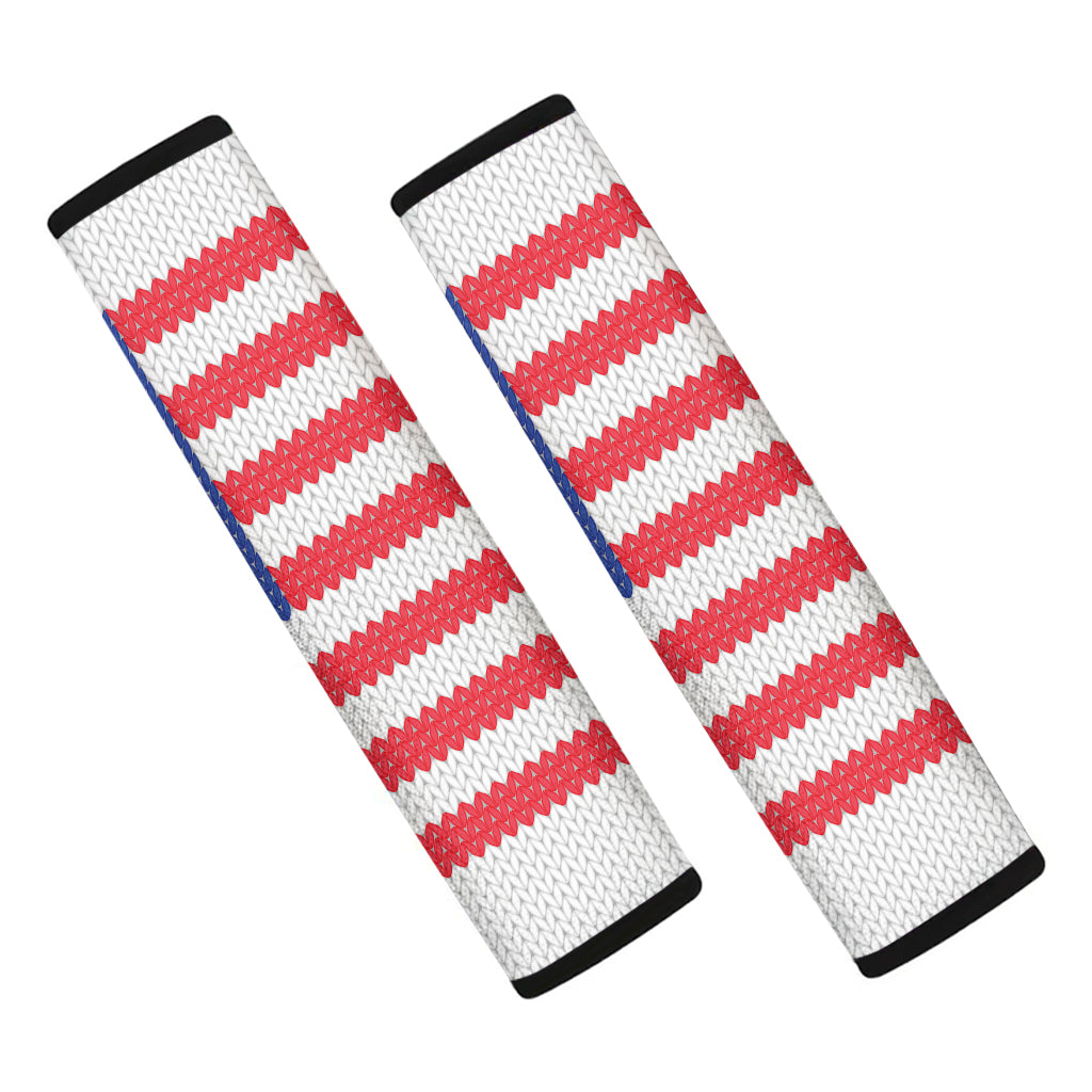 Knitted American Flag Print Car Seat Belt Covers