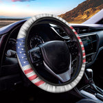 Knitted American Flag Print Car Steering Wheel Cover