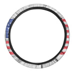 Knitted American Flag Print Car Steering Wheel Cover