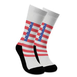 Knitted American Flag Print Crew Socks