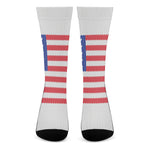 Knitted American Flag Print Crew Socks