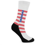 Knitted American Flag Print Crew Socks