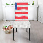 Knitted American Flag Print Dining Chair Slipcover