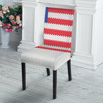 Knitted American Flag Print Dining Chair Slipcover