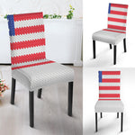 Knitted American Flag Print Dining Chair Slipcover