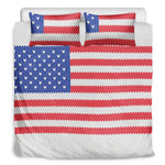Knitted American Flag Print Duvet Cover Bedding Set