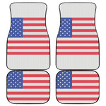 Knitted American Flag Print Front and Back Car Floor Mats