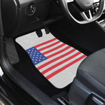 Knitted American Flag Print Front and Back Car Floor Mats