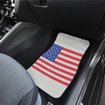 Knitted American Flag Print Front and Back Car Floor Mats