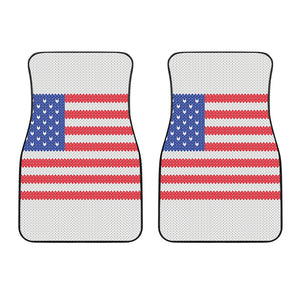 Knitted American Flag Print Front Car Floor Mats