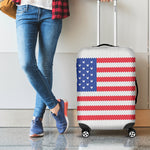 Knitted American Flag Print Luggage Cover