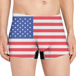 Knitted American Flag Print Men's Boxer Briefs