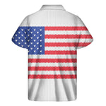 Knitted American Flag Print Men's Short Sleeve Shirt