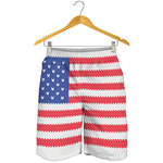 Knitted American Flag Print Men's Shorts
