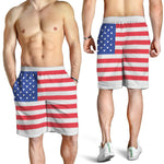 Knitted American Flag Print Men's Shorts