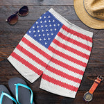 Knitted American Flag Print Men's Shorts