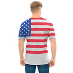 Knitted American Flag Print Men's T-Shirt