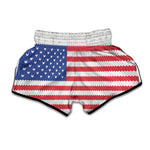 Knitted American Flag Print Muay Thai Boxing Shorts