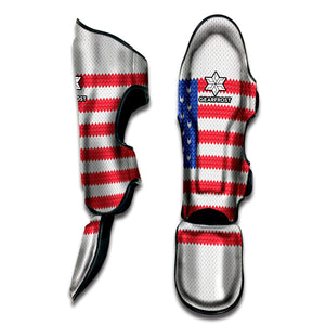 Knitted American Flag Print Muay Thai Shin Guard