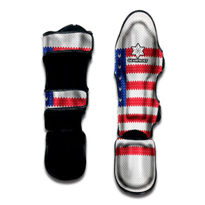 Knitted American Flag Print Muay Thai Shin Guard