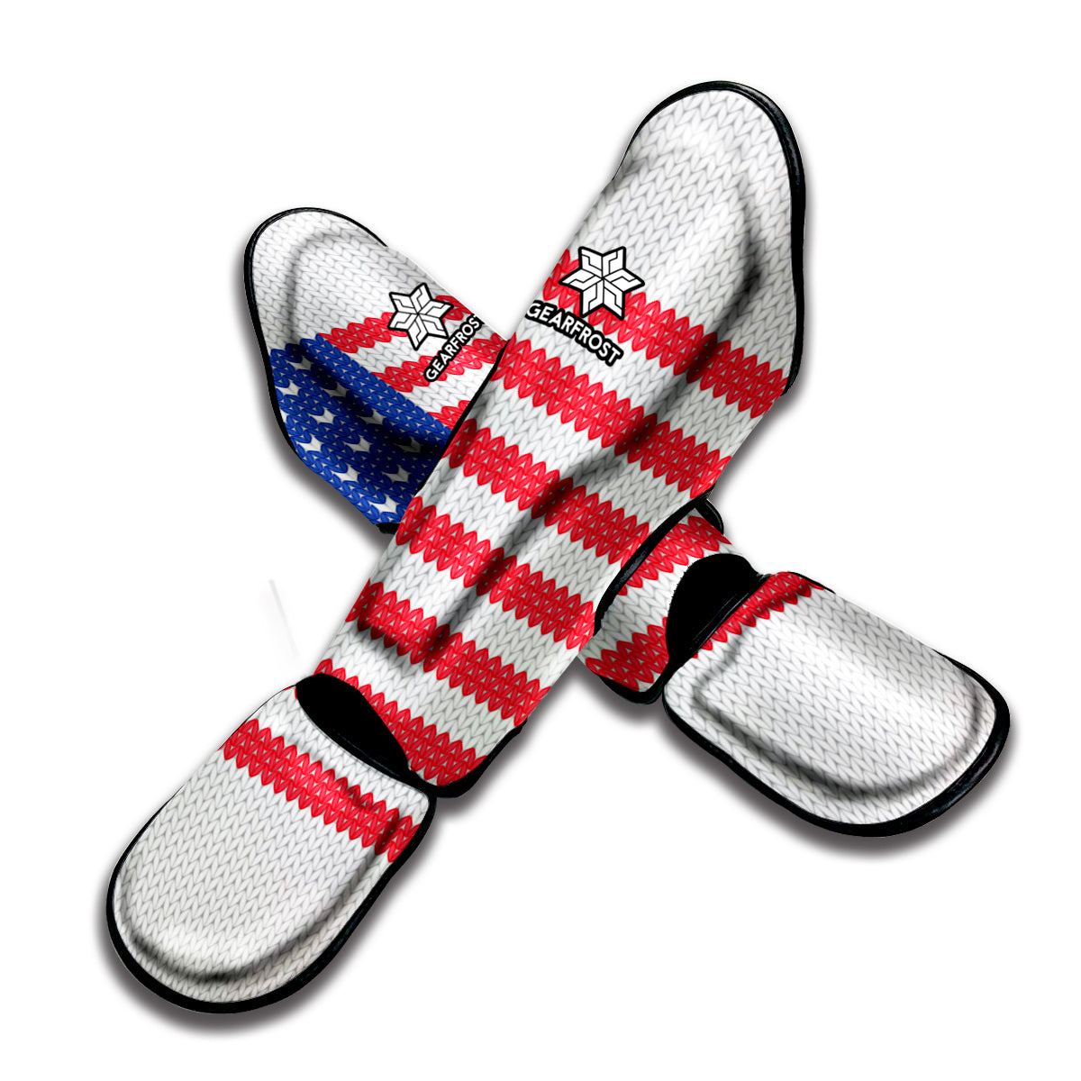 Knitted American Flag Print Muay Thai Shin Guard