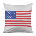 Knitted American Flag Print Pillow Cover
