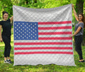 Knitted American Flag Print Quilt