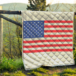 Knitted American Flag Print Quilt