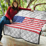 Knitted American Flag Print Quilt