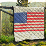 Knitted American Flag Print Quilt