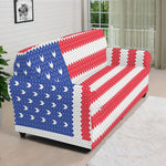 Knitted American Flag Print Sofa Cover