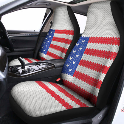 Knitted American Flag Print Universal Fit Car Seat Covers