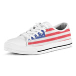 Knitted American Flag Print White Low Top Shoes